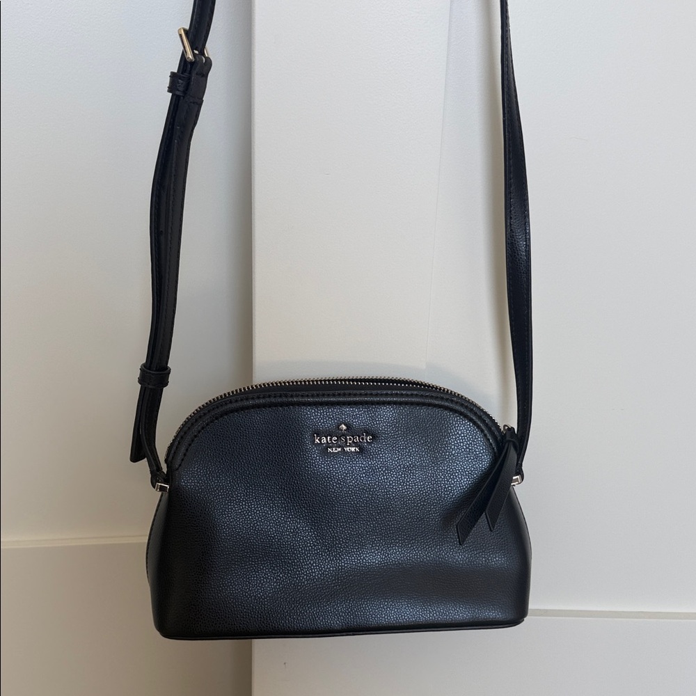 kate spade Black Pebbled Leather Dome Crossbody
